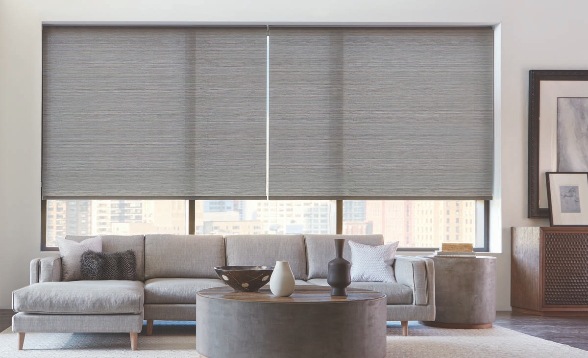 Custom Living Room Window Treatments for Homes Near Tulsa, Oklahoma (OK) like Designer Roller Shades