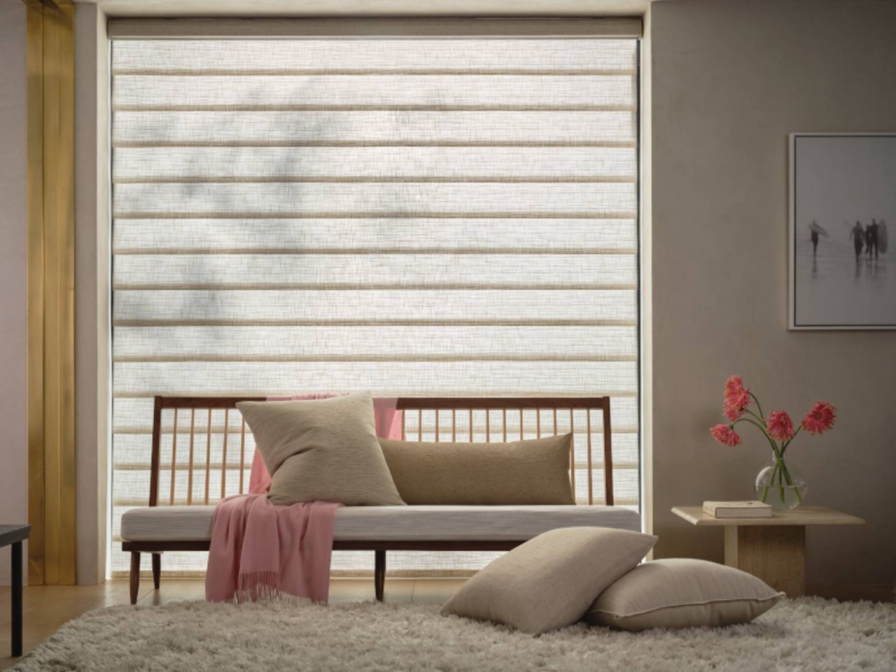 Hunter Douglas Vignette® Modern Roman Shades in a room at Blind Ambitions near Tulsa, Oklahoma (OK)